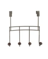 Spectrum Cambridge Over The Door 4-hook Rack In Brass