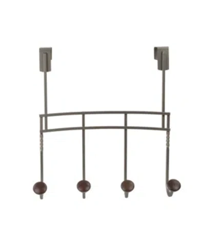Spectrum Cambridge Over The Door 4-hook Rack In Brass