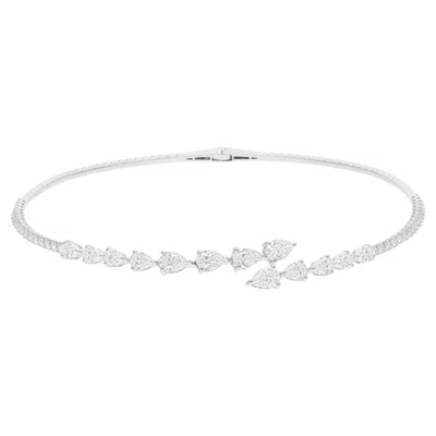 Pre-owned Spectrum Jewels 9.24 Carat Si Clarity Hi Color Diamond Choker Necklace 18 Karat White Gold