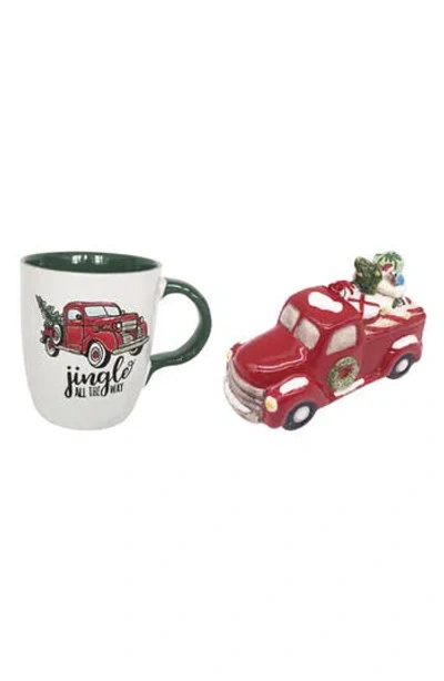 Spectrum Jingle Holiday Stoneware Mug & Ornament Set In Multi