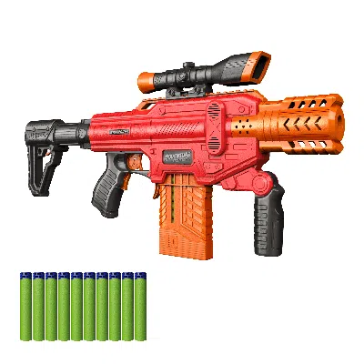 Spectrum Motorized Clip-fed Semi-auto Blaster With 10 Round Universal Ammo Clip And 10 Waffle Tip Darts Compa In Multi