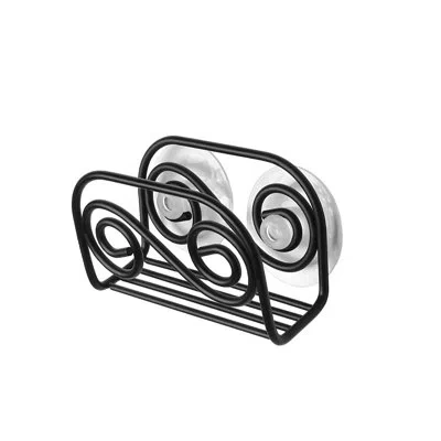 Spectrum Scroll Steel Sponge Holder In Black