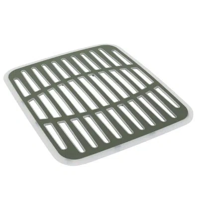 Spectrum Small Sink Mat Protector For Kitchen Sink With Raised Feet For Quick Drying And Water Flow, Soft Rub In Natural