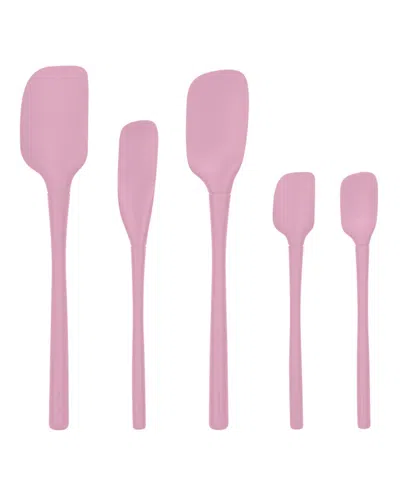 Spectrum Tovolo Flex-core 5-pc. All Silicone Spatula Set In Pink