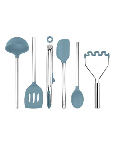 Spectrum Tovolo Utensil 6-pc. Silicone With Steel Handles In Blue