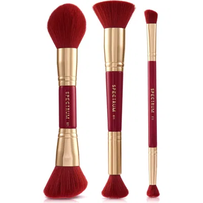 Spectrum Verry Cherry 3-piece Makeup Brush Gift Set In Red