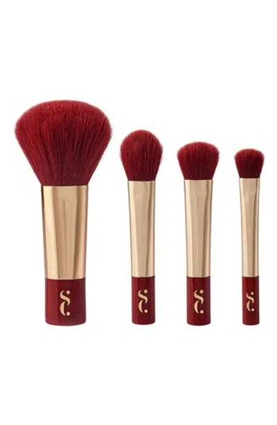 Spectrum Very Cherry 4-piece Mini Makeup Brush Set In Red