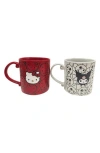 Spectrum X Hello Kitty & Kuromi Set Of 2 Stoneware Mugs In Multi