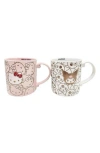 Spectrum X Hello Kitty Kuromi Repeat Set Of 2 Ceramic Mugs In Multi