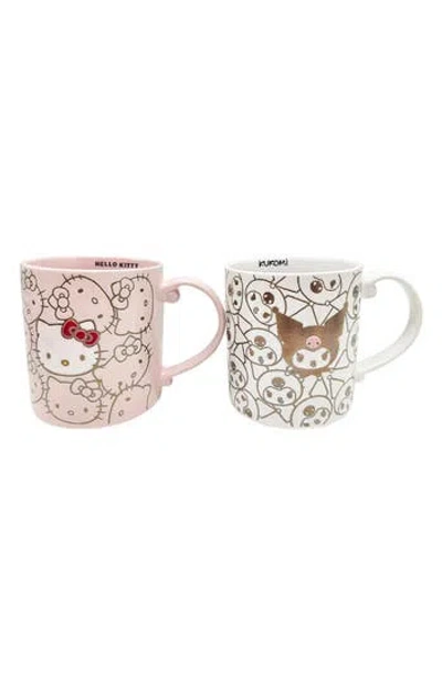 Spectrum X Hello Kitty Kuromi Repeat Set Of 2 Ceramic Mugs In Multi