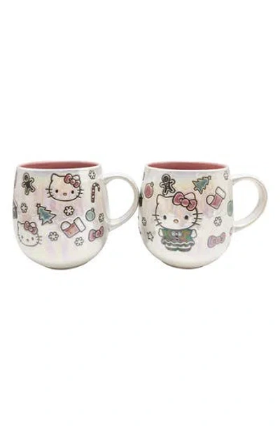 Spectrum X Hello Kitty Luster Holiday Set Of 2 Stoneware Mugs In Multi