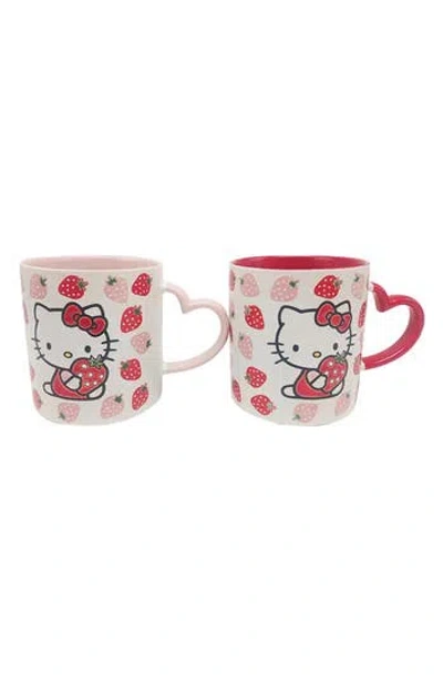 Spectrum X Hello Kitty® Strawberry Set Of 2 Stoneware Mugs In Pink