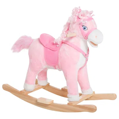 Spedd Plush Rocking Horse, Realistic Sounds, Swinging Tail, Pink, Ideal Birth Gift, Joyful Engaging, For 3