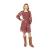 Speechless Big Kid Girls Belted Long Sleeve A-line Dress In Animal Print