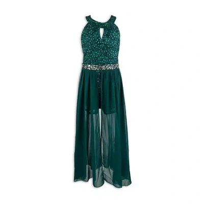 Speechless Big Kid Girls Embellished Sleeveless Party Dress In Green