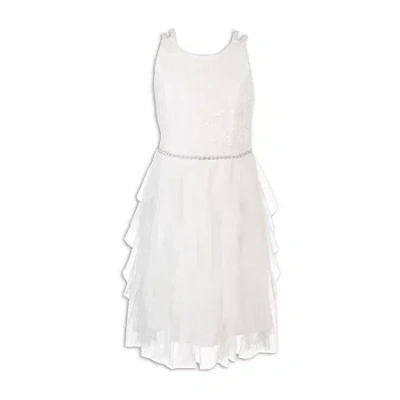 Speechless Big Kid Girls Embellished Sleeveless Party Dress In White