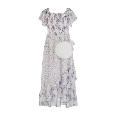 Speechless Big Kid Girls Flutter A-line Dress In Purple
