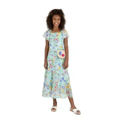 Speechless Big Kid Girls Flutter Floral Maxi Dress In Multi