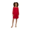 Speechless Big Kid Girls Long Sleeve A-line Dress In Red