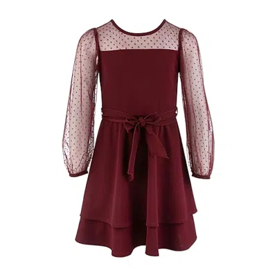 Speechless Big Kid Girls Long Sleeve Balloon Skater Dress In Multi