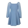 Speechless Big Kid Girls Long Sleeve Skater Dress In Blue