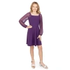Speechless Big Kid Girls Long Sleeve Skater Dress In Purple