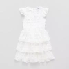 Speechless Big Kid Girls Short Sleeve Ruffled A-line Dress In Gray