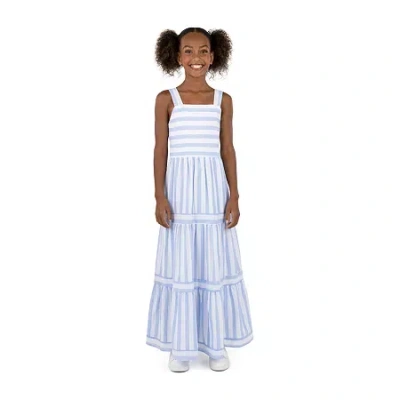 Speechless Big Kid Girls Sleeveless Striped Maxi Dress In Blue