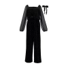 Speechless Big Kid Girls Square Neck Long Sleeve Jumpsuit In Black