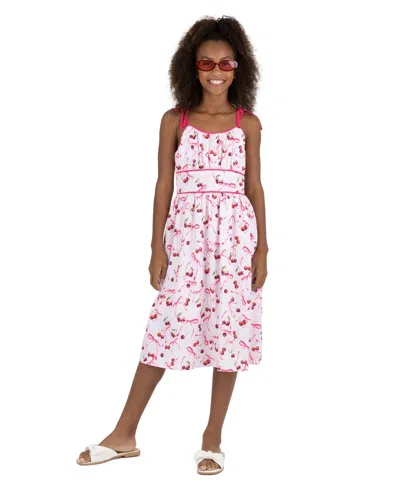 Speechless Kids' Dress Midi Length Slv Less Scoop Neck In Pink