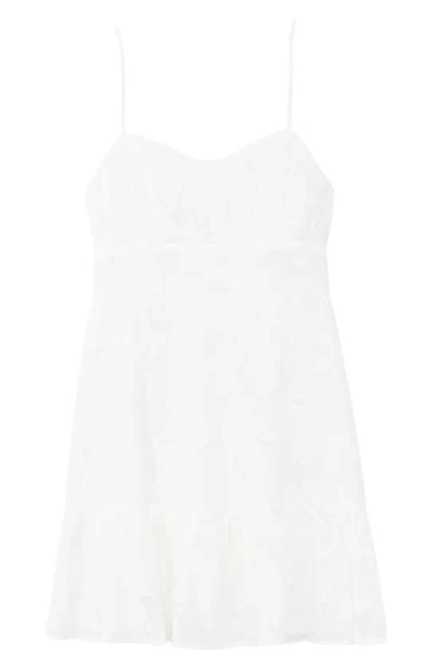 Speechless Juniors Womens Seersucker Ruched Fit & Flare Dress In White
