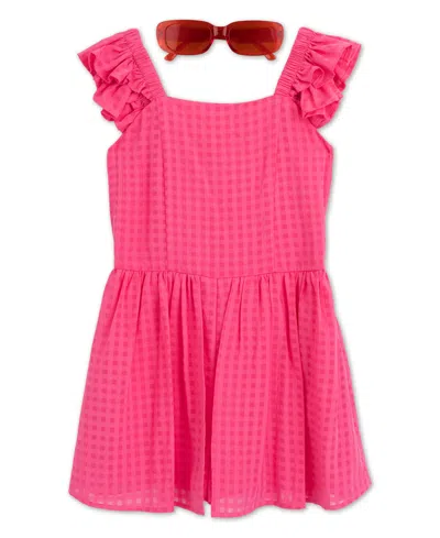 Speechless Kids' Girls' 7-16 Ruffle Sleeve Dress With Sunglass In Multi