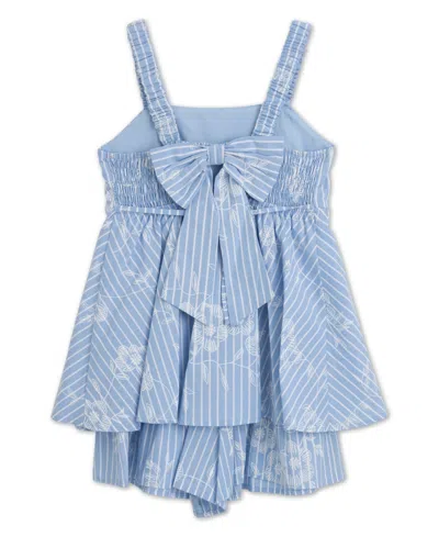 Speechless Kids' Girls' 7-16 Square Neck Sleeveless Romper Dress In Blue