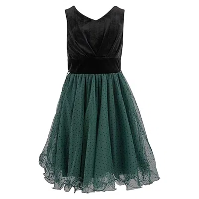 Speechless Kids' Girls Sleeveless Velvet Fit + Flare Dress In Green