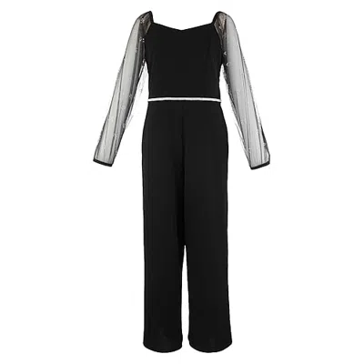 Speechless Kids' Girls Square Neck Sleeveless Jumpsuit In Black