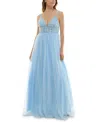 SPEECHLESS JUNIORS' BEADED TULLE GOWN