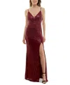 Speechless Juniors' Sequined Mermaid Gown In Burgundy