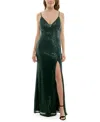 Speechless Sequin Gown In Hunter