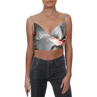 Speechless Juniors Womens Floral Print V-neck Crop Top In Multi