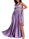 Speechless Juniors' Satin One-shoulder Pleated Gown, Created For Macy's In Multi