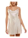 SPEECHLESS JUNIORS WOMENS SATIN SLIP DRESS