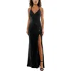 Speechless Sequin Ruched Chiffon Dress In Black