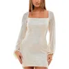 Speechless Sequin Fringe Long Sleeve Minidress In Multi