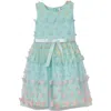 Speechless Kids' 3d Sleeveless Butterfly Dress In Mint/coral J