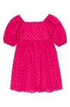 Speechless Kids' Texture Short Sleeve Dress In Hot Pink Jm