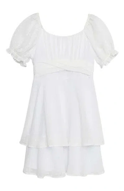 Speechless Kids' Clip Dot Crossover Dress In White