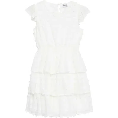 Speechless Kids' Clip Dot Tiered Dress In Off White
