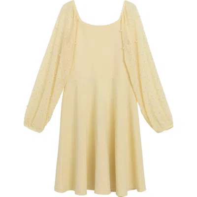 Speechless Kids' Dew Drop Scuba Party Dress In Neutral