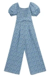 Speechless Big Kid Girls Scoop Neck Short Sleeve Jumpsuit In Blue
