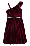 Speechless Kids' Embellished Velvet Party Dress In Burgundy